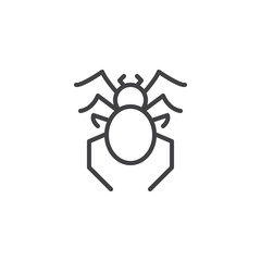 Spider pests line icon. linear style sign for mobile concept and web design. Spider insects outline vector icon. Bug Symbol, logo illustration. Pixel perfect vector graphics