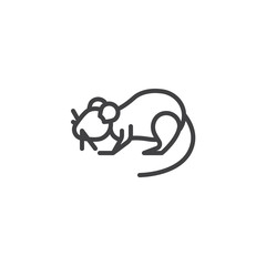 Rat pests line icon. linear style sign for mobile concept and web design. mouse animal outline vector icon. Symbol, logo illustration. Pixel perfect vector graphics