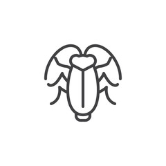 Cockroach pests line icon. linear style sign for mobile concept and web design. Cockroach insects outline vector icon. Symbol, logo illustration. Pixel perfect vector graphics
