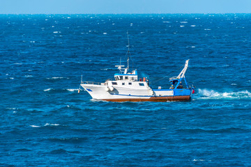 Fototapeta na wymiar Fishing Boat on the Southern Italian Mediterranean Sea