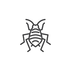 Aphid woodlouse pests line icon. linear style sign for mobile concept and web design. Bedbug insects outline vector icon. Symbol, logo illustration. Pixel perfect vector graphics