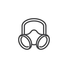 Gas mask line icon. linear style sign for mobile concept and web design. Respirator outline vector icon. Symbol, logo illustration. Pixel perfect vector graphics