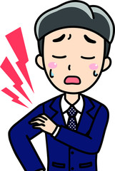 男性会社員サラリーマンの肩こり肩が痛い