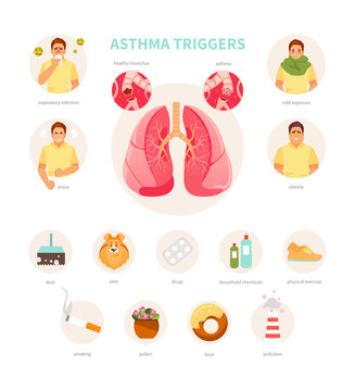 Asthma triggers vector