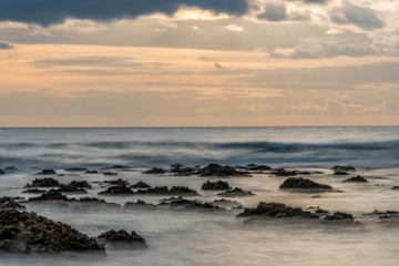Long Exposure at Sunset on the Southern Italian Mediterranean Sea