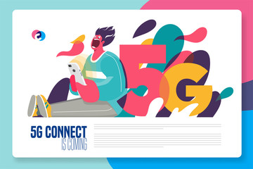 5G connection is coming. vector illustration