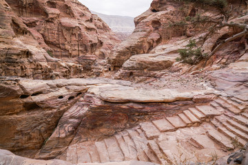 Ancient abandoned rock city of Petra in Jordan.