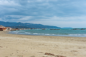 Waves Crashing Over a Rock on the Southern Italian Mediterranean Coast
