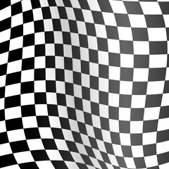 Realistic Detailed 3d Racing Wavy Flag Background. Vector