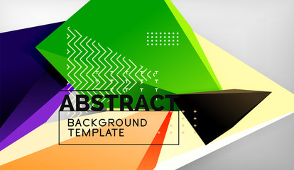 3d triangle geometric background design, modern poster template