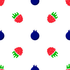Modern vector seamless textile with spring time berries.