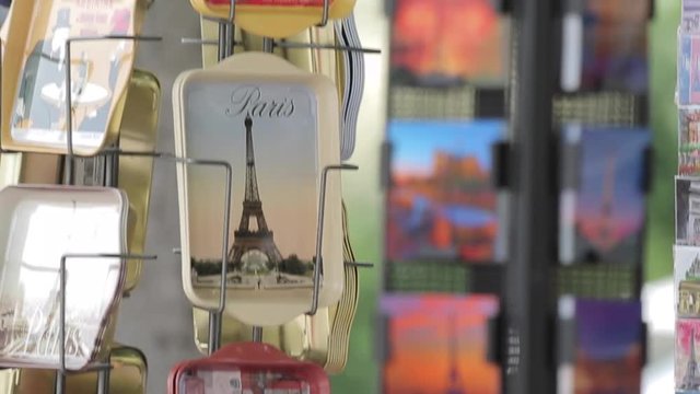 Souvenirs on Avenue des Champs Elysees, Paris, France, Europe 