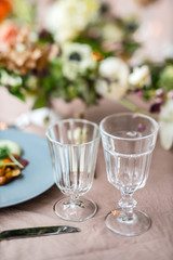 Easter table with flowers