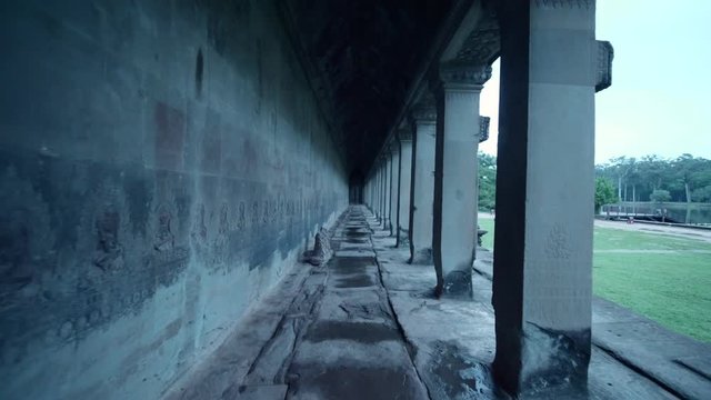 Corridor shot of angkot wat