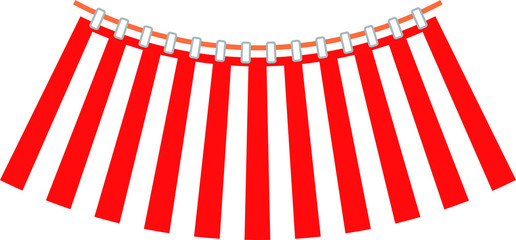 red and white curtain
