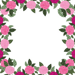 frame with rose isolated icon