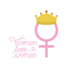 gender female symbol with crown