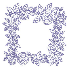 frame with rose isolated icon