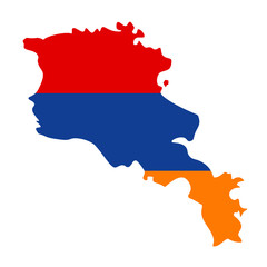 map of Armenia - flag