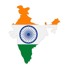 map of India - flag