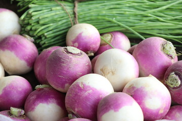 Fresh turnip in market