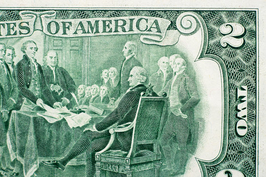 Details on us dollar banknotes.