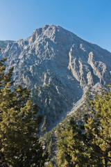 Very high mountain peaks around Samaria gorge, south west part of Crete island, Greece