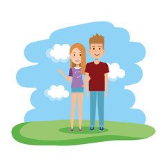 couple in the landscape characters