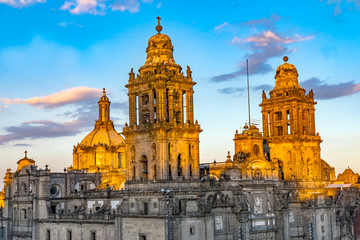 Fototapeta na wymiar Metropolitan Cathedral Zocalo Mexico City Mexico