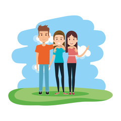 group of people in the landscape