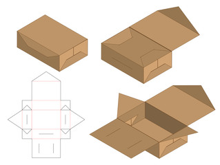Box packaging die cut template design. 3d mock-up