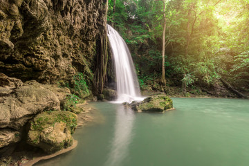 Fototapeta premium Erawan waterfall in Kanchanaburi, Thailand