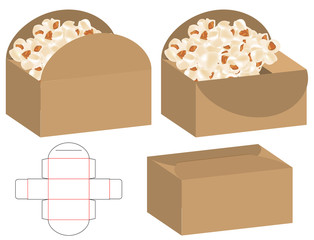 Box packaging die cut template design. 3d mock-up