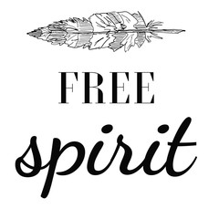 Motivational poster in the Boho style "Free spirit".