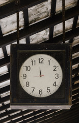 Old vintage clock at the train station.