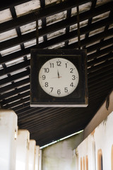 Old vintage clock at the train station.