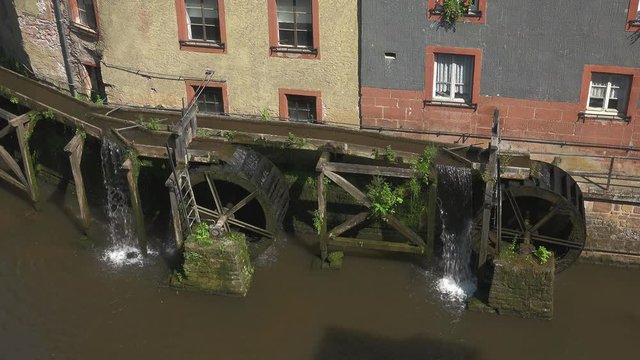 Leukbach River at Hackenberger Mill in the old town of Saarburg, Rhineland-Palatinate, Germany, Europe