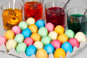 still life of Easter eggs