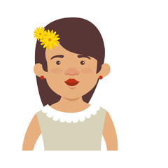 traditional mexican woman with hair flower