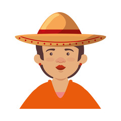 traditional mexican woman with hat