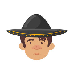 traditional mexican mariachi head character