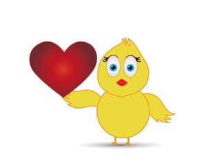 chick holding love sign