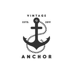Vintage anchor logo graphic design template vector illustration © haris