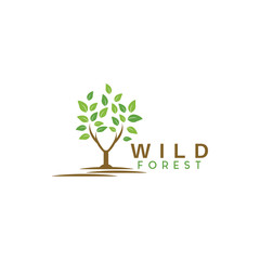 Fototapeta na wymiar Wild forest logo graphic design template vector illustration