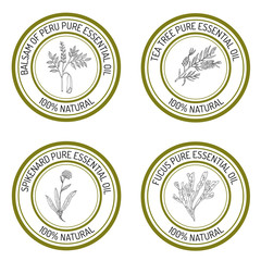 Set of essential oil labels