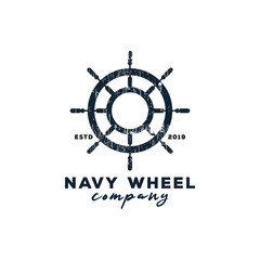 Navy wheel logo graphic design template vector illustration