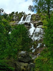 Norway-view of the waterfall Tvindefossen