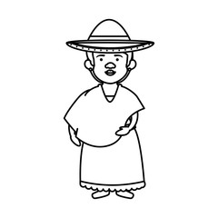 traditional mexican woman with hat