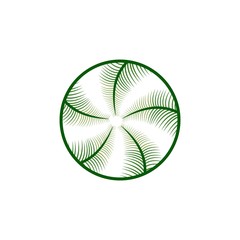 palm leaf in the circle logo design vector