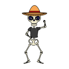 skeleton mexican with hat